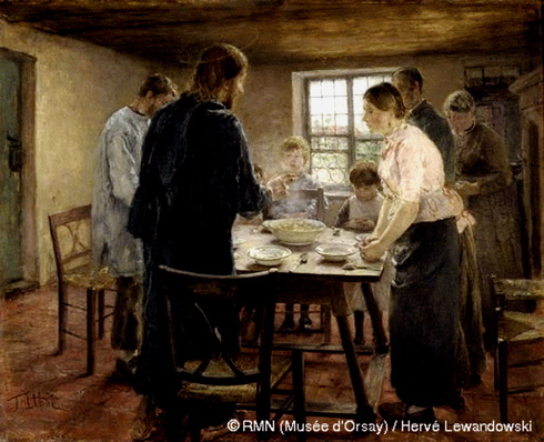 Fritz von Uhde Christ chez les paysans