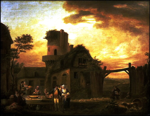 Louis Watteau Les 4 heures de la journée le soir