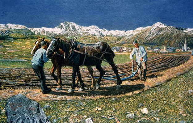 Segantini Labourage en Engadine