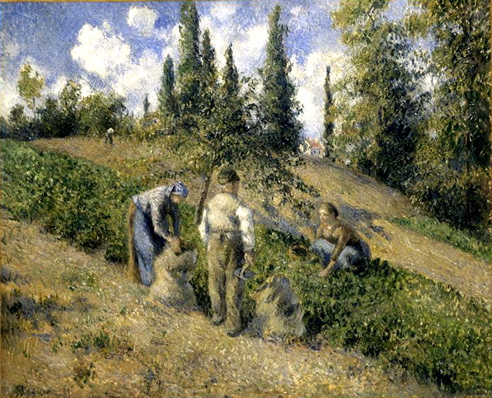 Pissarro Ramasseurs de pommes de terre