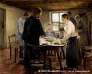Fritz von Uhde Christ chez les paysans