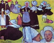 Emile Bernard Bretonnes dans une prairie verte, 1888