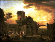 Louis Watteau Les 4 heures de la journée le soir