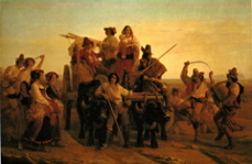 Léopold Robert Arrivée des moissonneurs dans les marais Pontins